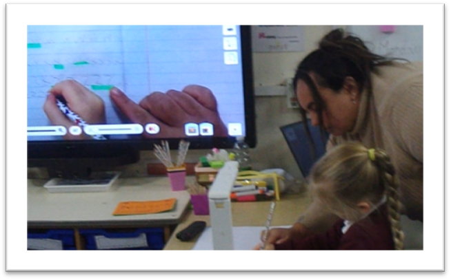 Teacher in classroom with pupils