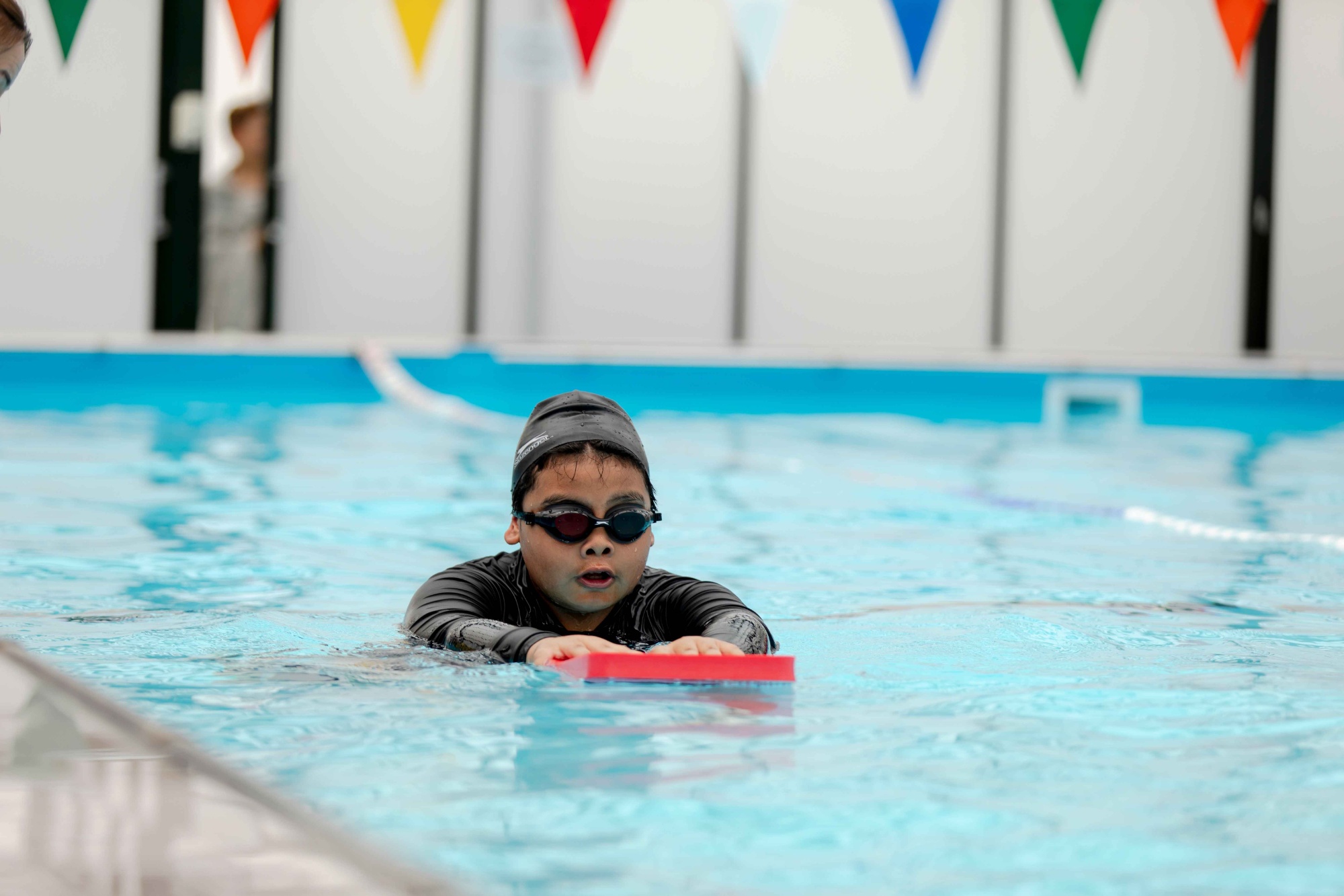 Child from Wray Common School is pictured swimming