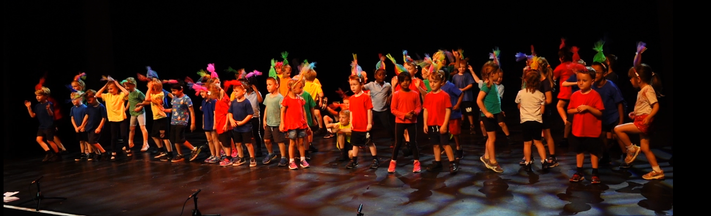 Children on stage in a school play