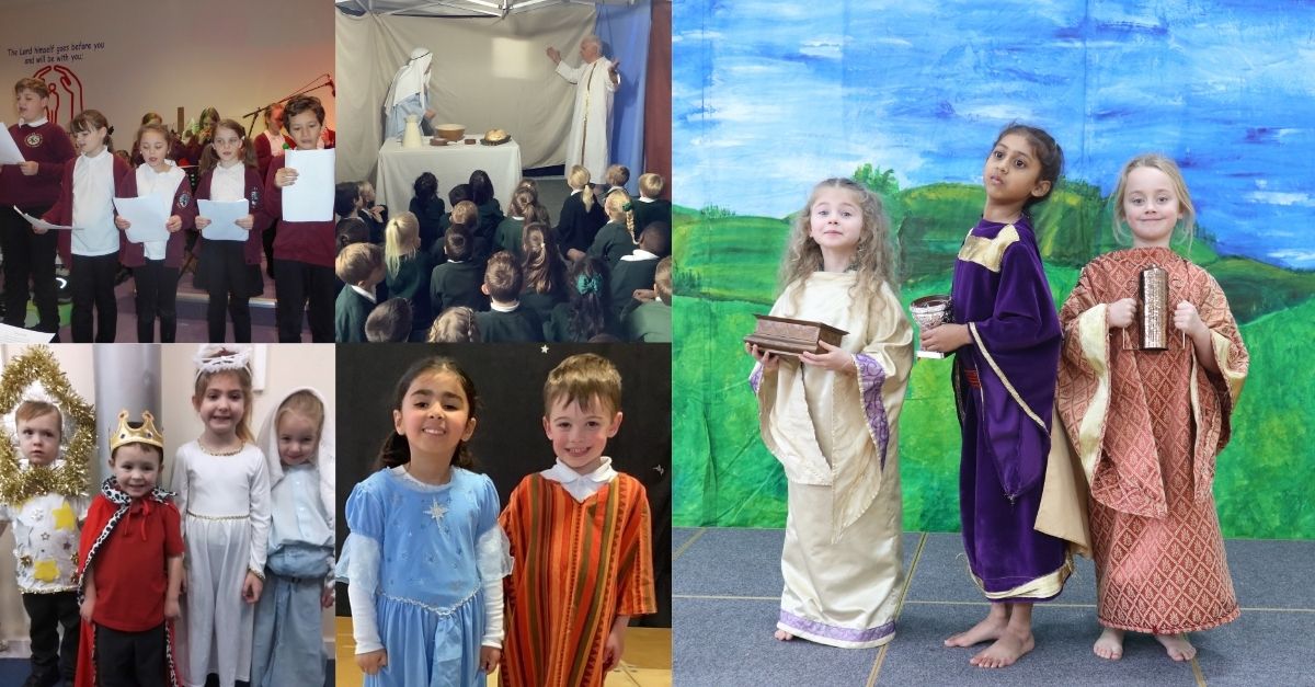 Photo collection of Greensand pupils taking part in Christmas performances