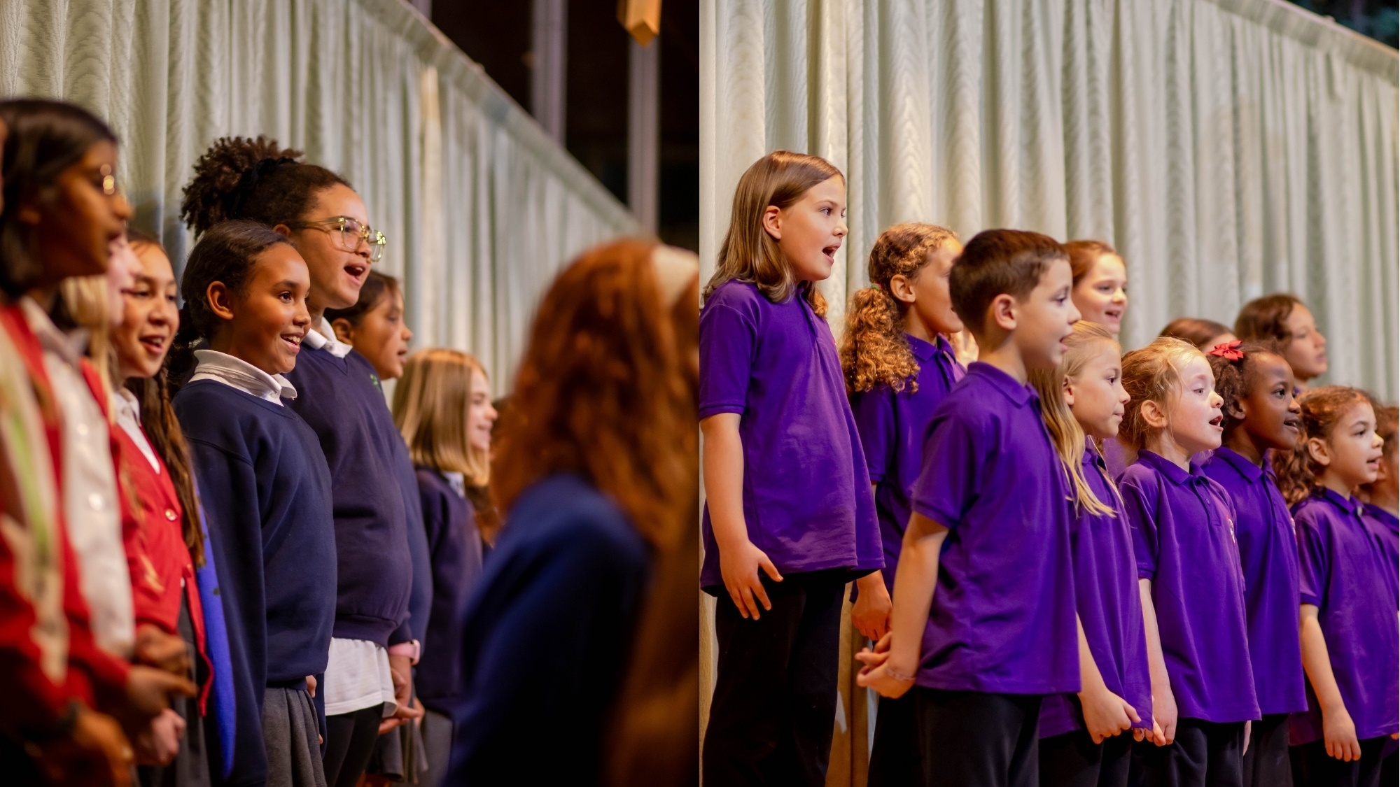 Students from Greensands singing in a choir