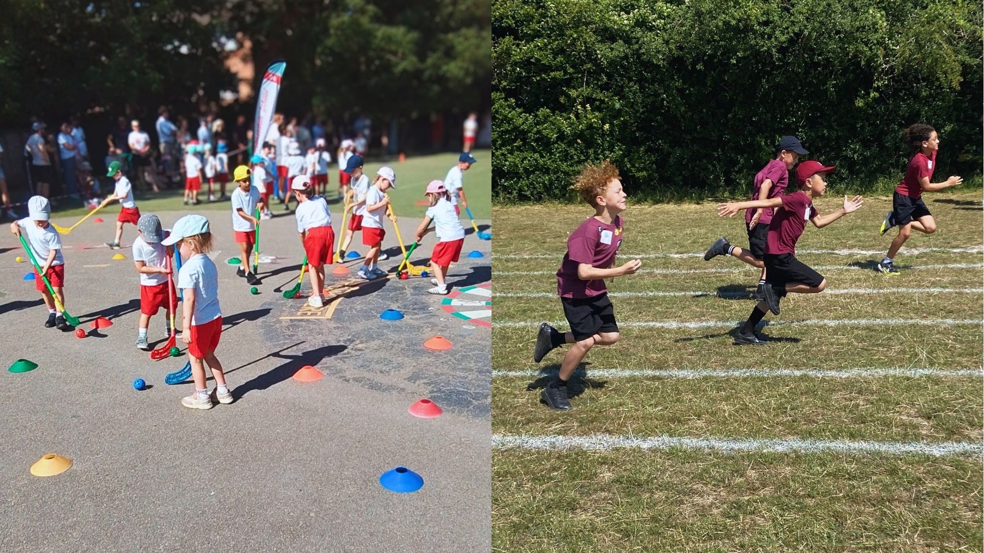 Children participating at sports day